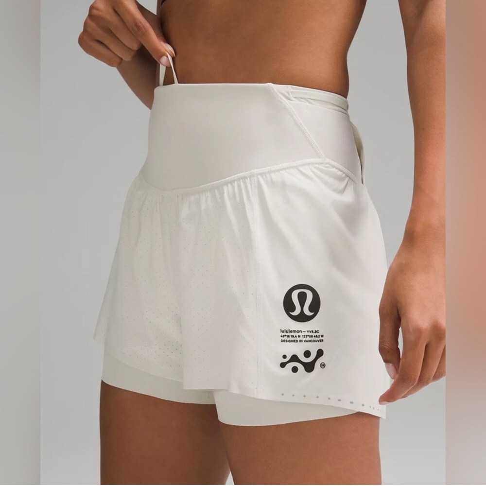 🌼Lululemon Nulux Road to Trail High-Rise 4” Trail Shorts Size 2 Bone Beige
